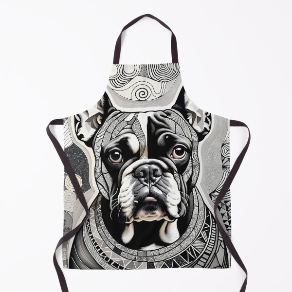 Item preview, Bull Dog Black & White Abstract Vintage Zentangle Art designed and sold by Witty Shirts.