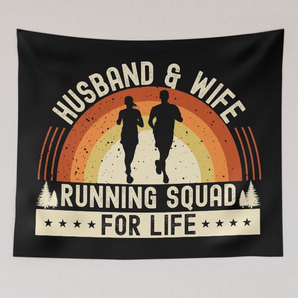 Item preview, Orange Vintage Sunset Husband & Wife Running Squad| His & Hers Matching Outfit - Black designed and sold by PearlMoonGrapes.