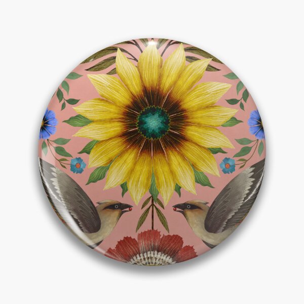 Item preview, Bohemian Waxwings on Pink Blush designed and sold by Silver Steer Design.