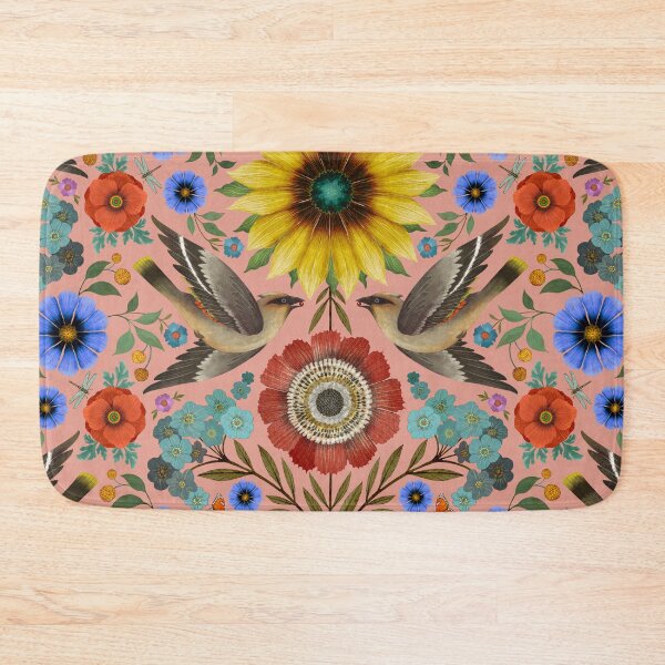 Item preview, Bohemian Waxwings on Pink Blush designed and sold by Silver Steer Design.