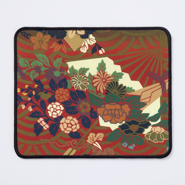 Item preview, Ancient Japanese textile pattern redesign, festivity flowers designed and sold by Christa-design.