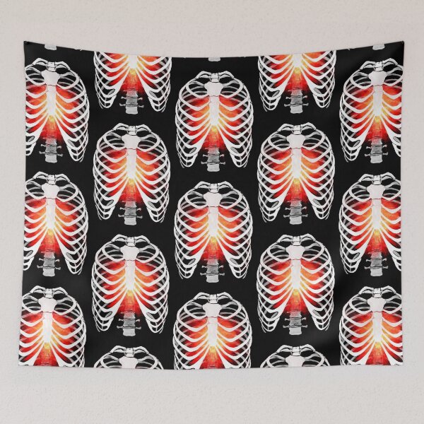 Item preview, Fiery Ribcage: Gothic Skull Art - Dark and Fiery Skeleton Design designed and sold by trentnin.