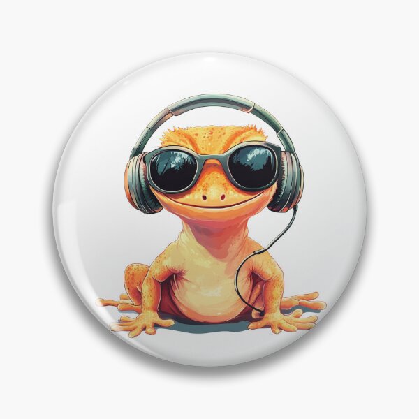 Item preview, Cool Crested Gecko Wearing Sunglasses and Headphones designed and sold by ChaosReigns91.