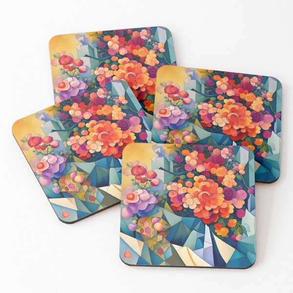Item preview, Abstract Cubist Flowers designed and sold by Gingezel.