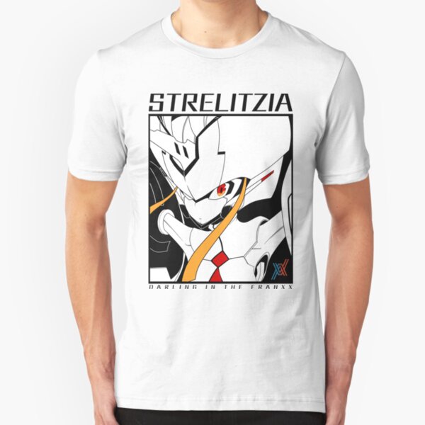 Strelitzia (Darling in the franxx) - Black text** Slim Fit T-Shirt