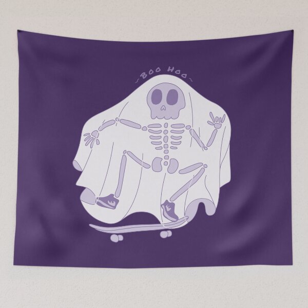 Item preview, Boo Hoo - Halloween Skateboard Ghost  designed and sold by RelaxWild.