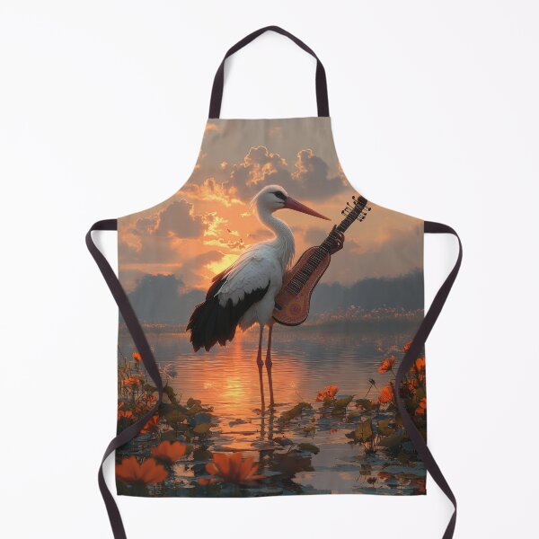 Item preview, White Stork Playing Guitar at Sunset designed and sold by Kriengsaktalek.