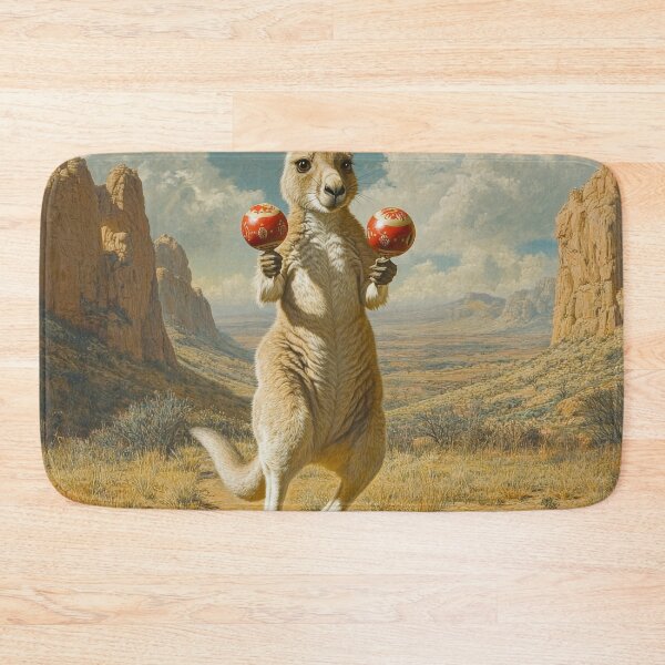 Item preview, Kangaroo Playing Maracas in Australian Outback Landscape designed and sold by Kriengsaktalek.