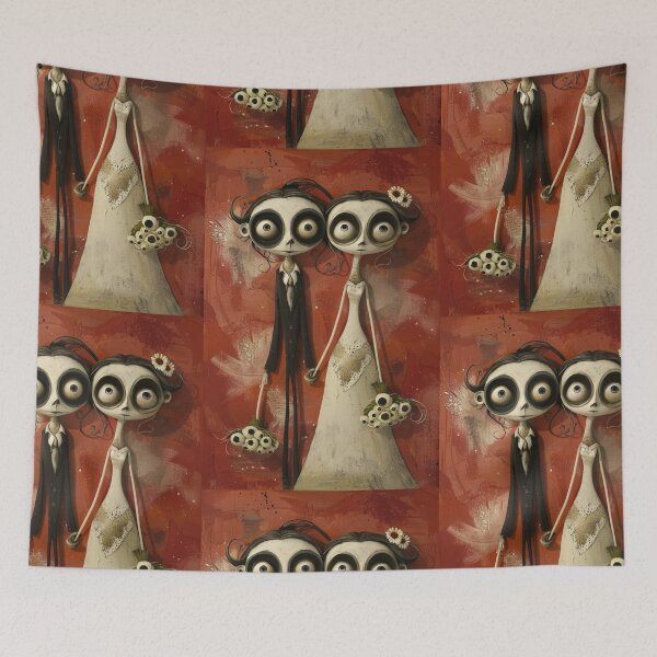 Item preview, Gothic Wedding Couple, Melancholic Artistic Wedding Illustrations designed and sold by Piotrek0001.