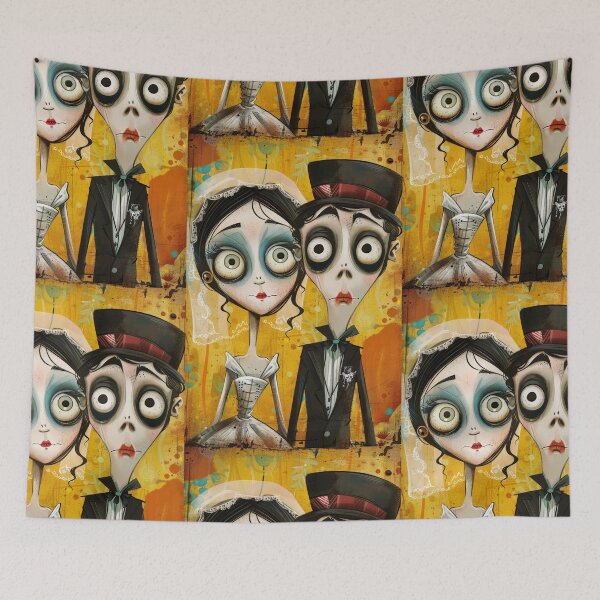 Item preview, Gothic Wedding Couple, Melancholic Artistic Wedding Illustrations designed and sold by Piotrek0001.