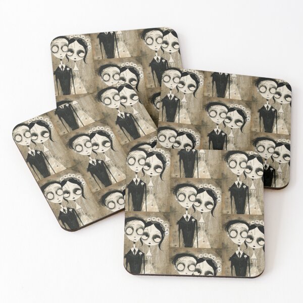 Item preview, Gothic Wedding Couple, Melancholic Artistic Wedding Illustrations designed and sold by Piotrek0001.