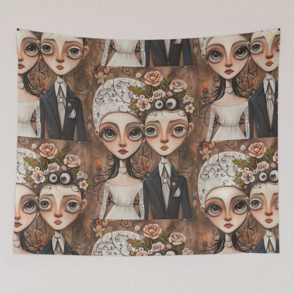 Item preview, Copy of Copy of Gothic Wedding Couple, Melancholic Artistic Wedding Illustrations designed and sold by Piotrek0001.