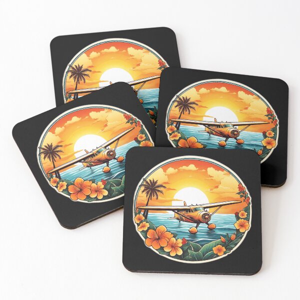 Item preview, Sunset Hawaii Airplane by The Ocean with Orchids designed and sold by NautiChic.