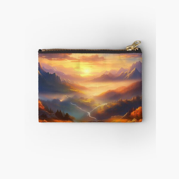 Item preview, Amanecer dorado: montañas otoñales con un resplandor sereno designed and sold by aniscapes.