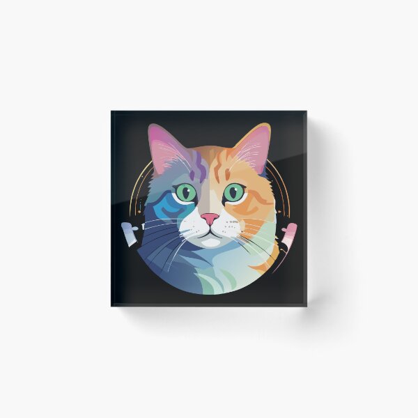 Item preview, Colorful Cat Design | Unique and Vibrant Kitty Graphic designed and sold by MDKey DESIGN.