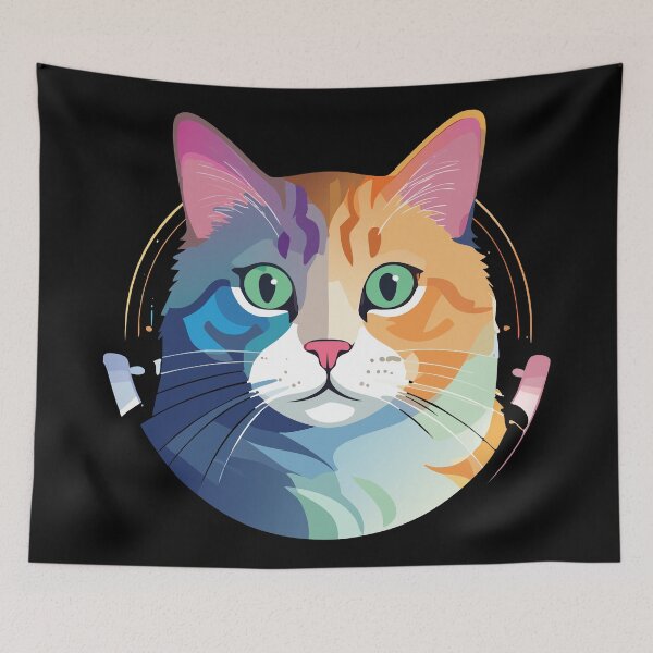 Item preview, Colorful Cat Design | Unique and Vibrant Kitty Graphic designed and sold by MDKey DESIGN.