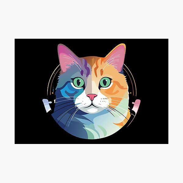 Artikelvorschau, Farbenfrohes Katzendesign | Einzigartige und lebendige Kätzchengrafik entworfen und verkauft von MDKey DESIGN.