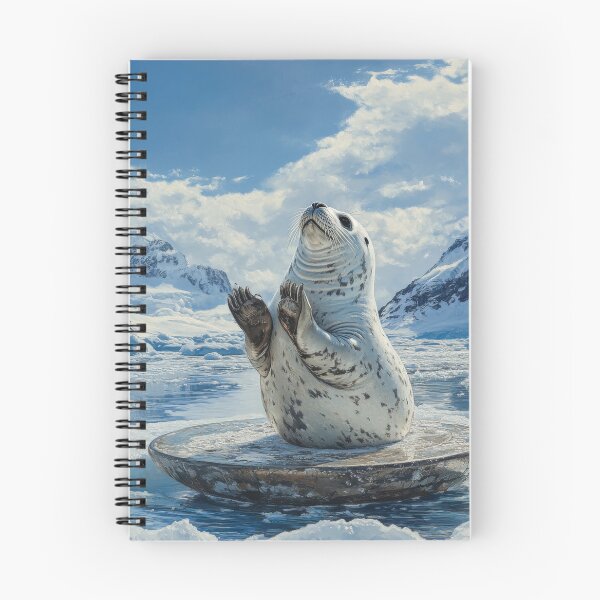 Item preview, Seal on Ice Floe in Arctic Landscape with Mountains and Clouds designed and sold by Kriengsaktalek.