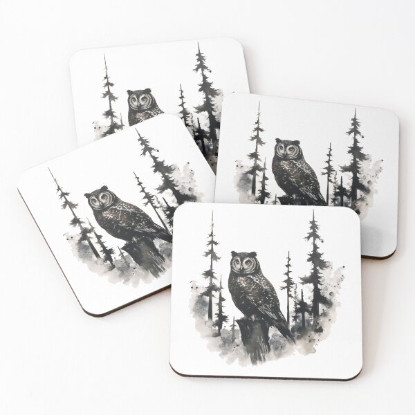 Item preview, Owl Silhouette painting (version 3) designed and sold by WildShadows.