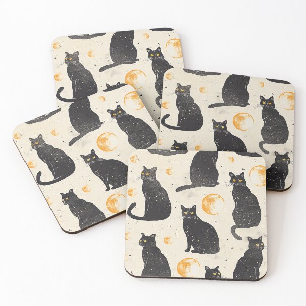 Item preview, Black Cat and Moon designed and sold by Magnuna.
