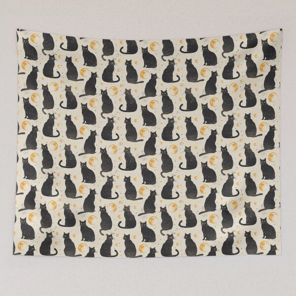 Item preview, Black Cat and Moon designed and sold by Magnuna.