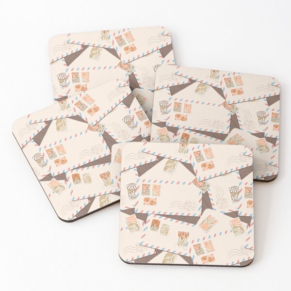 Item preview, Vintage post stamps and envelopes pattern designed and sold by DarianaArt.