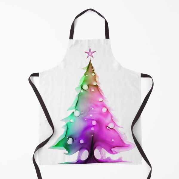 Item preview, Watercolor Christmas tree covered with snow, vivid colors, magenta, emerald. designed and sold by My-fake-places.