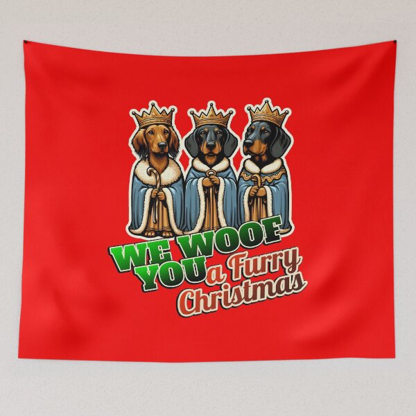 Item preview, Dachshund Merry Christmas 3 kings designed and sold by ThisDress.