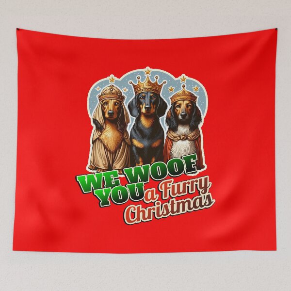 Item preview, Dachshund Merry Christmas 3 kings designed and sold by ThisDress.