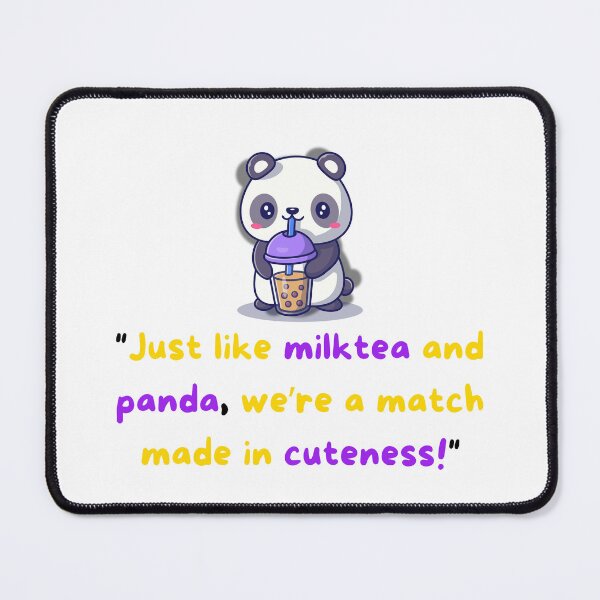 Item preview, Purple and yellow/gold Milk tea and panda Text Minimalist with cute purple milk tea and panda designed and sold by SEVENPRINTS.