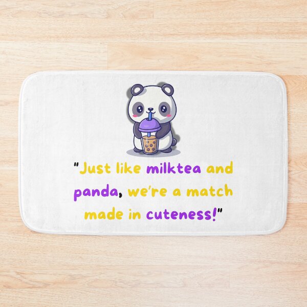 Item preview, Purple and yellow/gold Milk tea and panda Text Minimalist with cute purple milk tea and panda designed and sold by SEVENPRINTS.