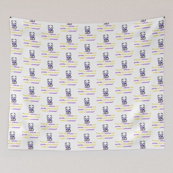 Item preview, Purple and yellow/gold Milk tea and panda Text Minimalist with cute purple milk tea and panda designed and sold by SEVENPRINTS.