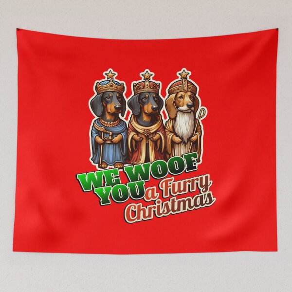 Item preview, Dachshund Merry Christmas 3 kings designed and sold by ThisDress.