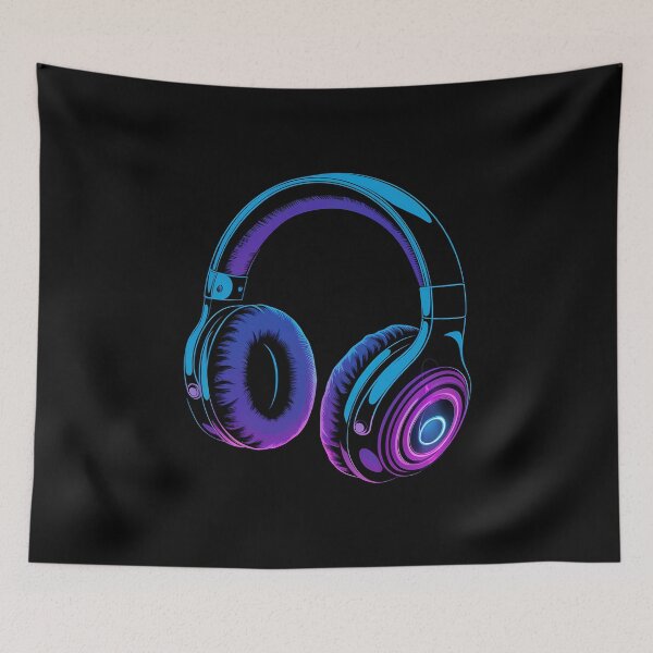 Item preview, Headphones Design for Music Lovers in Vibrant Purple and Blue designed and sold by w1ckerman.