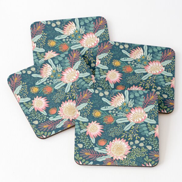 Item preview, Pink King Protea Boho Botanical - Navy designed and sold by TigaTiga.