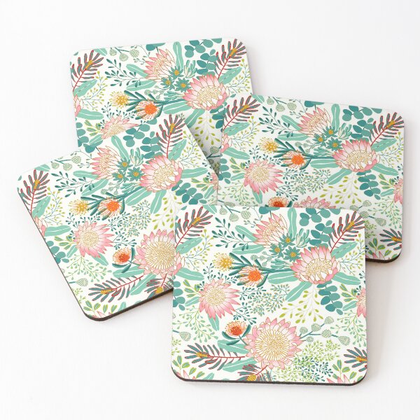 Item preview, Pink King Protea Boho Botanical - White  designed and sold by TigaTiga.