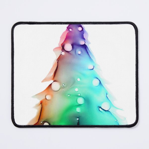 Item preview, Watercolor Christmas tree covered with snow, vivid colors, sky blue, orange. designed and sold by My-fake-places.