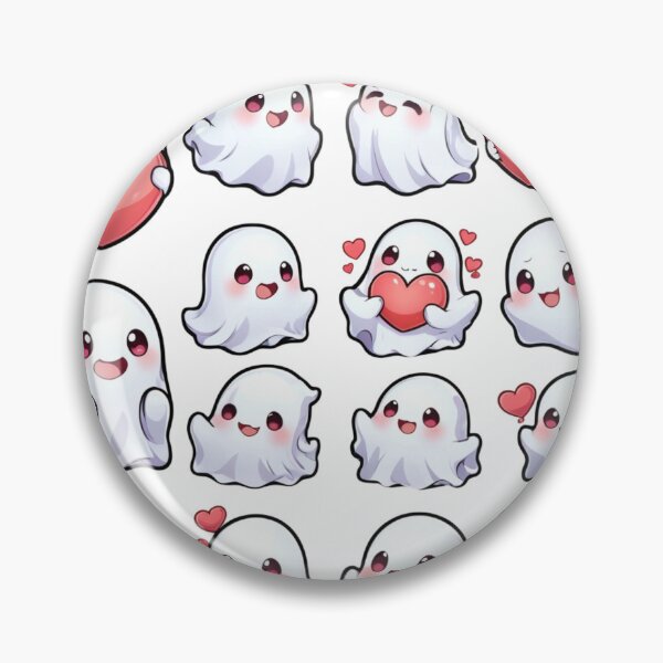 Item preview, Adorable Ghost Emoji Set - Cute Halloween Love Clipart designed and sold by CreativebyTKK.