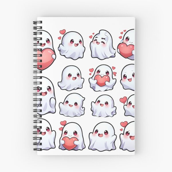 Item preview, Adorable Ghost Emoji Set - Cute Halloween Love Clipart designed and sold by CreativebyTKK.