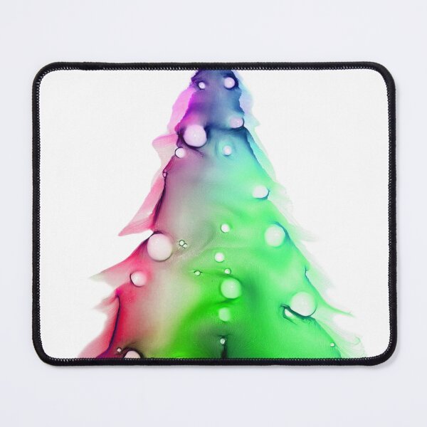 Item preview, Watercolor Christmas tree covered with snow, vivid colors, magenta, emerald, green. designed and sold by My-fake-places.