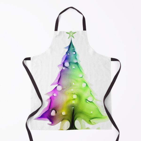 Item preview, Watercolor Christmas tree covered with snow, vivid colors, magenta, yellow. designed and sold by My-fake-places.