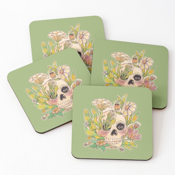 Item preview, Skull with flowers designed and sold by sfojszcz.