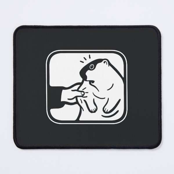 Item preview, A person squishing a cute chonky groundhog. Minimalist art designed and sold by martodesign.