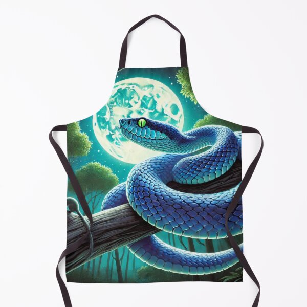 Item preview, Blue Viper Night Hunt: Moonlit Jungle Predator designed and sold by NocturnalNook.