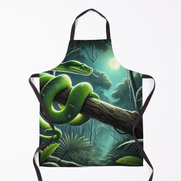 Item preview, Green Boa Night Hunt: Stealthy Jungle Predator designed and sold by NocturnalNook.