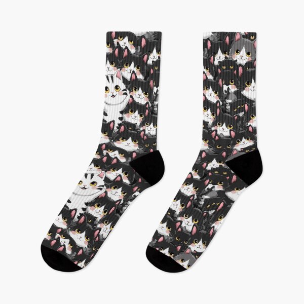 Item preview, Cute Kawaii Cat Crowd Seamless Pattern designed and sold by CoolCrazyQuirky.