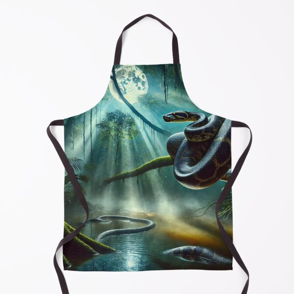 Item preview, Moonlit Ambush: Anaconda Hunting in the Jungle designed and sold by NocturnalNook.