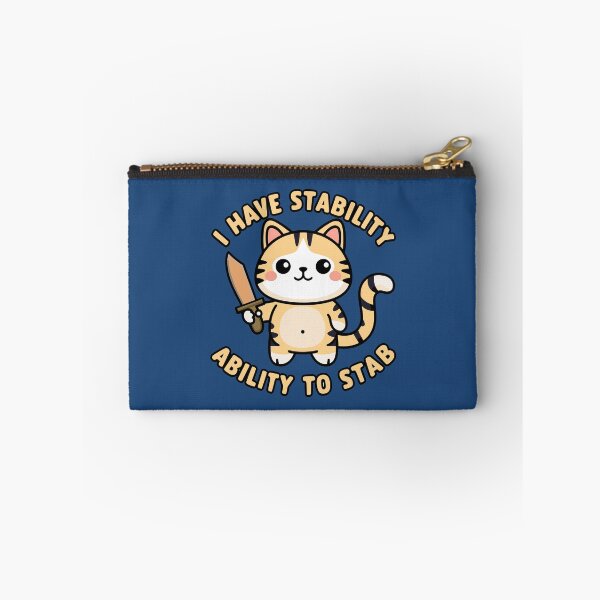 Item preview, I have stability ability to stab - kawaii Cat with a wooden knife designed and sold by MaateoDesign.