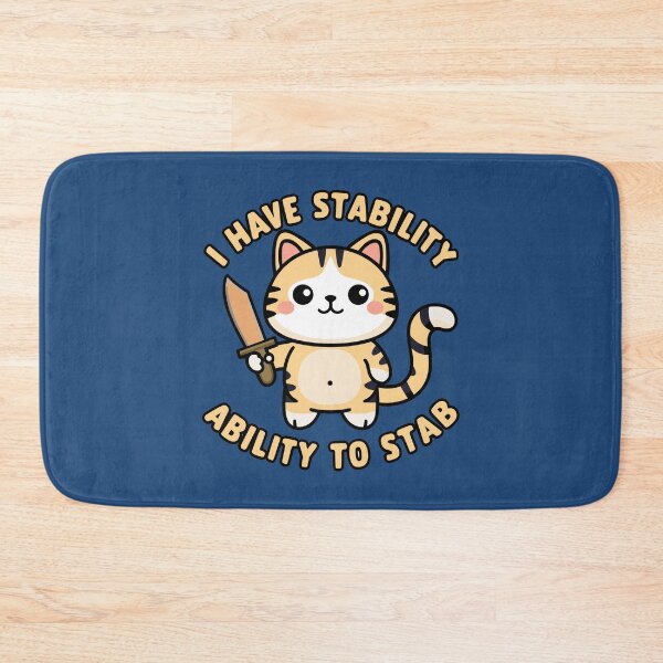 Item preview, I have stability ability to stab - kawaii Cat with a wooden knife designed and sold by MaateoDesign.