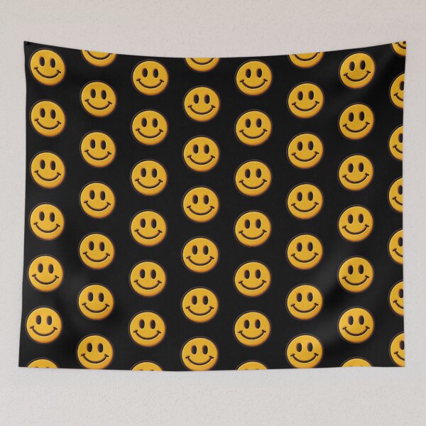 Item preview, Happy Face Patch Embroidery Fabric Stitched Patch designed and sold by HappyPatchClub.
